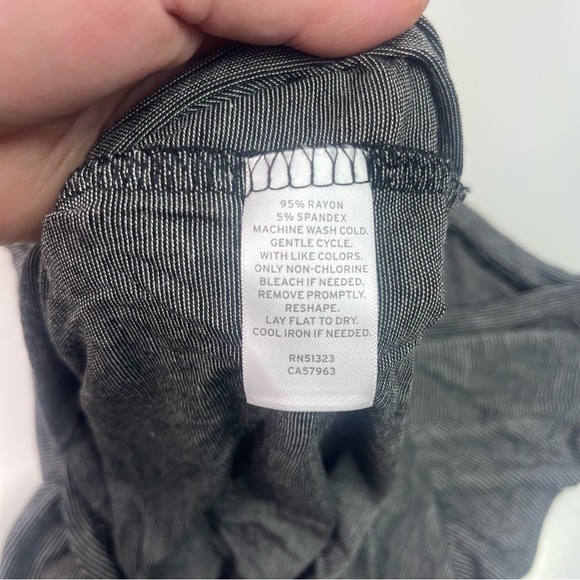 Nordstrom Halogen Leisure Wear Oversized Top Striped Heathered Grey Sz XS - Picture 6 of 7